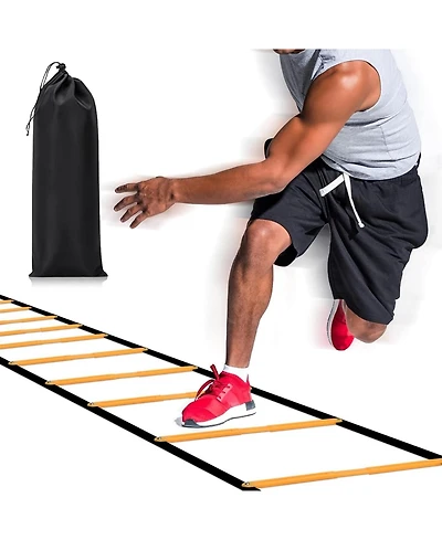 Happy Jump Agility Ladder 12 Rung 20 Ft Speed Training Ladder Drill Sports Workout Equipment for Football Soccer Footwork Exercise