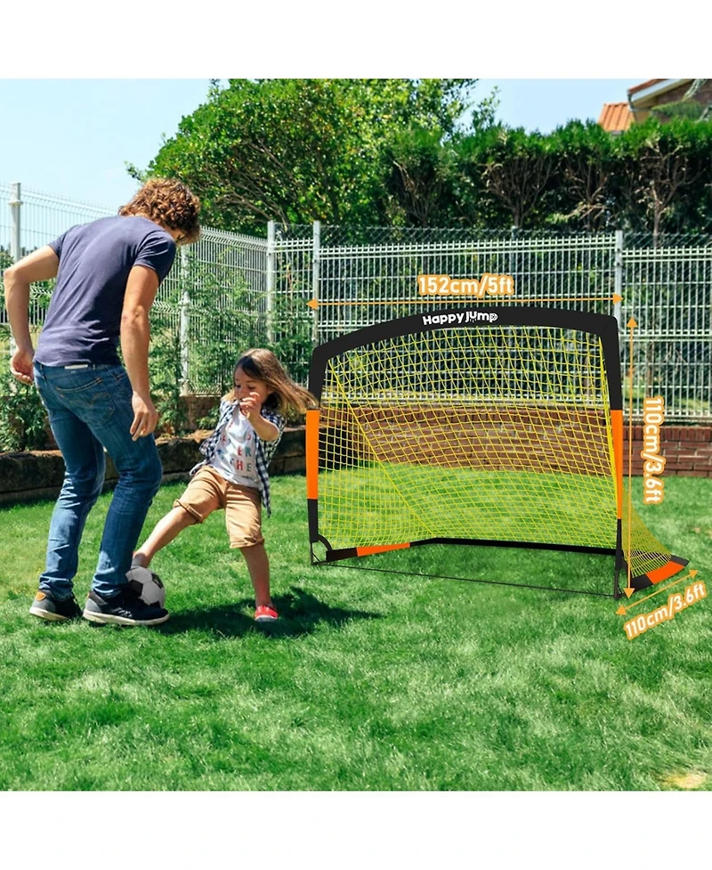Happy Jump 5'x3.6' Soccer Goal Net with Agility Ladder 12 Rung 20 Ft Speed Training