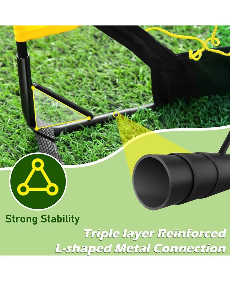 Happy Jump 7x5 Ft and 5x3.6 Ft Portable Soccer Goal for Youth Players Ages 6-14, Large-Frame Design Built for Long-Term Development, Easy Setup