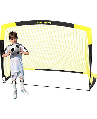 Happy Jump 7x5 Ft and 5x3.6 Ft Portable Soccer Goal, Large-Frame Design Built for Long-Term Development, Easy Setup for Backyard, Park