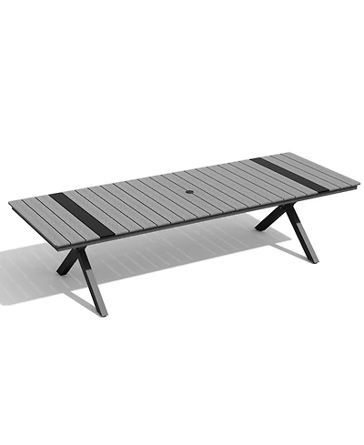 Pellebant 118'' All-Weather Aluminum X-shaped Outdoor Patio Dining Table
