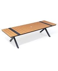 Pellebant 118'' All-Weather Aluminum X-shaped Outdoor Patio Dining Table