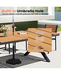 Pellebant 118'' All-Weather Aluminum X-shaped Outdoor Patio Dining Table