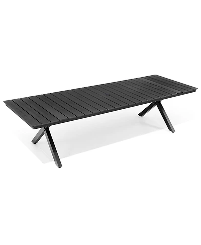 Pellebant 118'' All-Weather Aluminum X-shaped Outdoor Patio Dining Table
