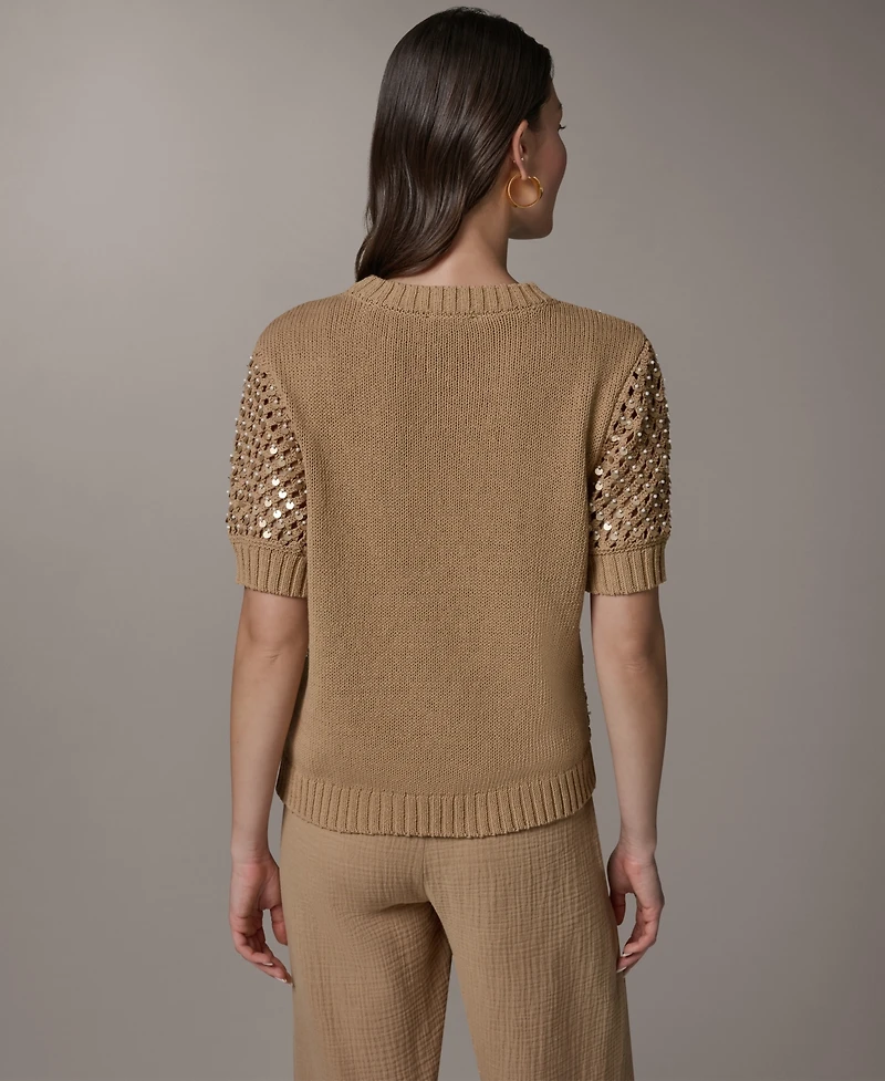 Donna Karan Weekend Women's Needle Stitch Crewneck Sweater