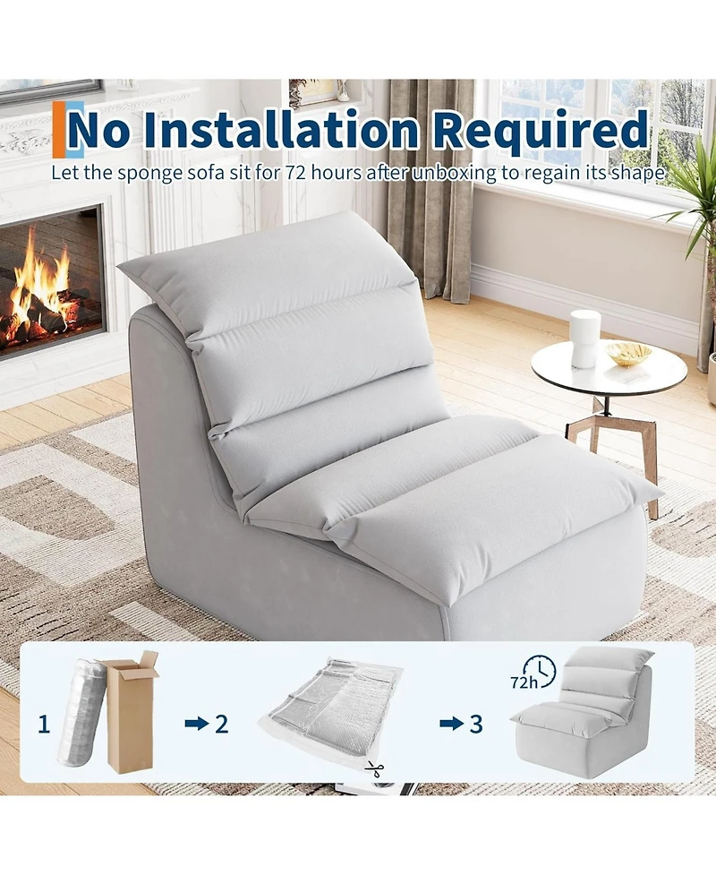 gaomon Bean Bag Chair for Adults, Fireside Lazy Sofa with Back Support, Memory Foam, Non-Slip, Living Room