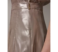 Donna Karan New York Women's Shine Pleated Metallic Midi Skirt