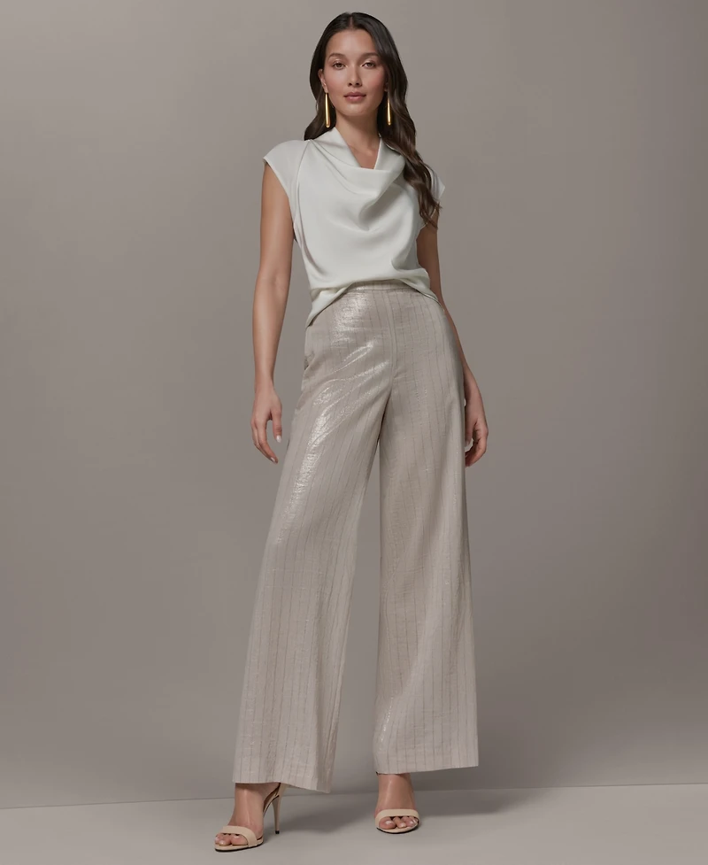 Donna Karan New York Women's Pinstripe Mid Rise Pants