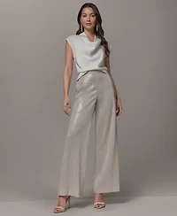Donna Karan New York Women's Pinstripe Mid Rise Pants