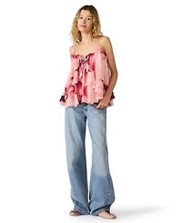 Steve Madden Women's Printed Sweetheart Neck Top