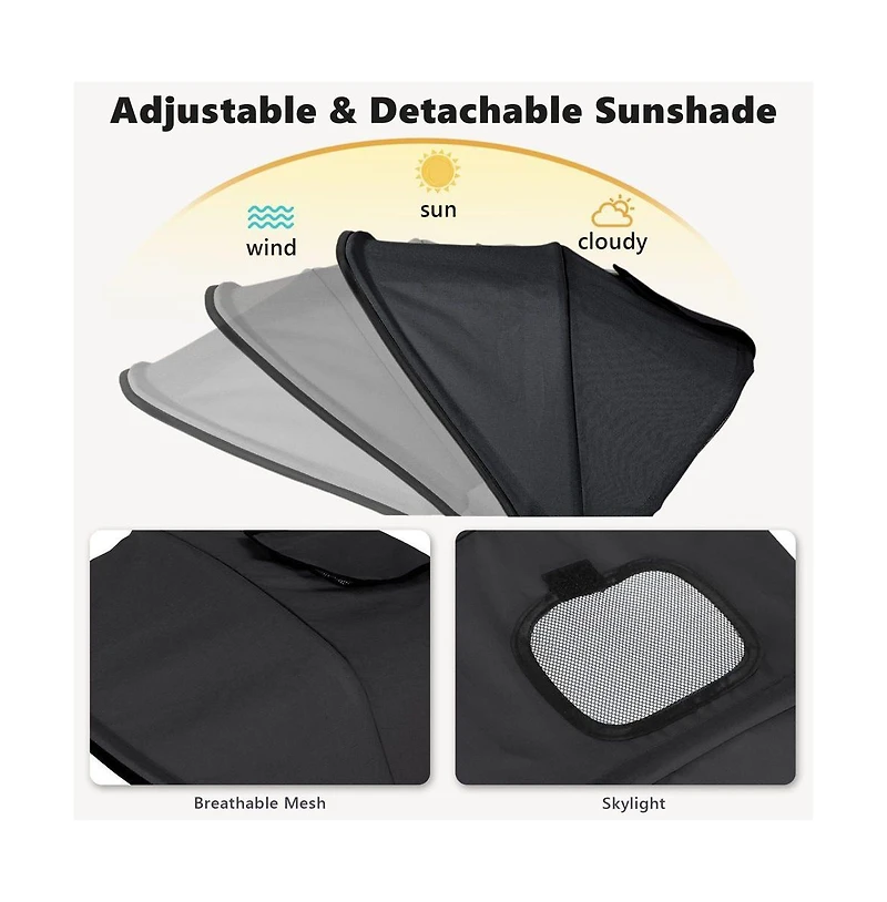 Kinder King 7-in-1 Folding Kids Tricycle Stroller with Adjustable Push Handle, Parent Toddler Trike