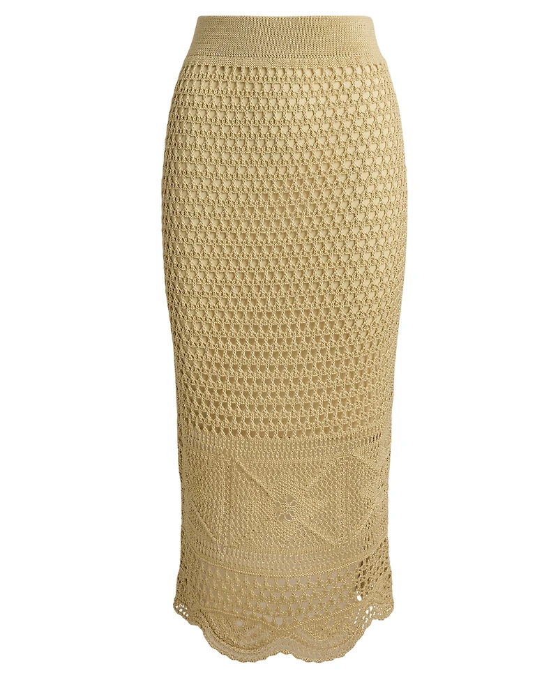 Lauren Ralph Petite Pointelle-Knit Midi Skirt