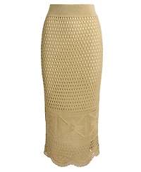 Lauren Ralph Petite Pointelle-Knit Midi Skirt