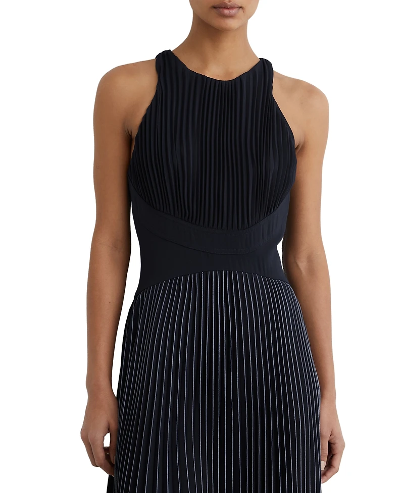 Reiss Women's Pleated Sleeveless Midi Dress