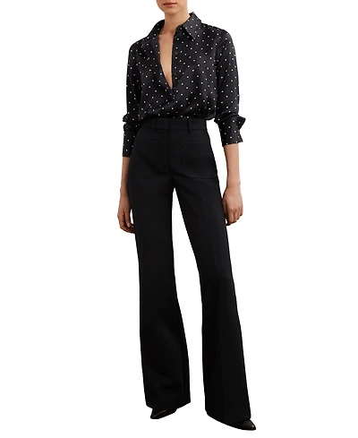 Reiss Women's Silk-Satin Polka-Dot Shirt