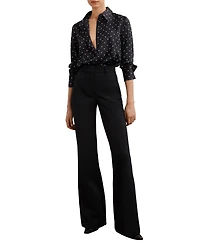 Reiss Women's Silk-Satin Polka-Dot Shirt