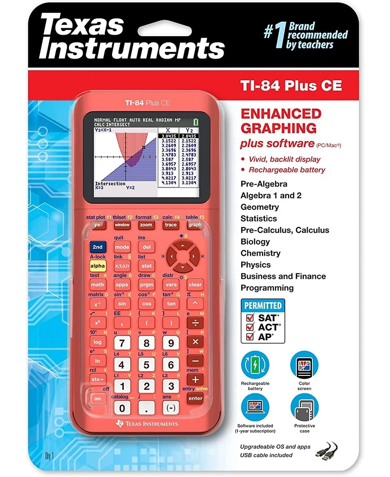 Texas Instruments Ti-84 Plus Ce Color Graphing Calculator