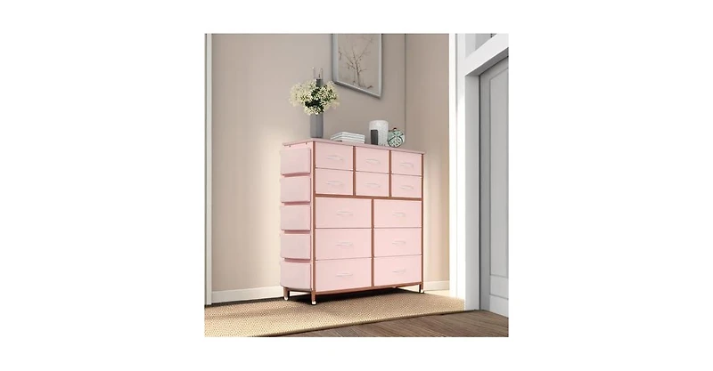 gaomon Dresser for Bedroom with 12 Drawer, Dressers and Chests of Drawers for Hallway, Storage Organizer Unit with Fabric, Sturdy Metal Frame.