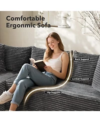 gaomon Modular Sectional Sofa Cloud Couch, 106" Comfy L Shaped Couches for Living Room,Oversized Sleeper with Deep Seat