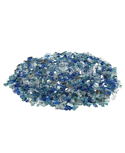 Sugift 10 Lbs Reflective Firepit Glass Rock 1/2 in Tempered Fire Glass