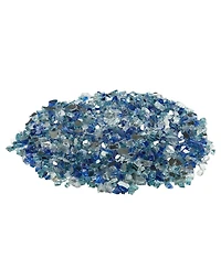 Sugift 10 Lbs Reflective Firepit Glass Rock 1/2 in Tempered Fire Glass