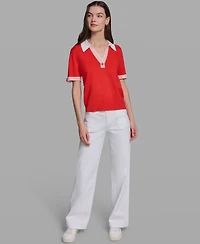 Karl Lagerfeld Paris Women's Johnny Collar Sweater