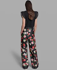 Karl Lagerfeld Paris Women's Printed Pull-On Soft Pants