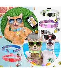 Aronkl 12 Summer Fruit Pattern Cat Collars Adjustable Safety Breakaway With Bell Soft Comfortable For Small Medium Pets