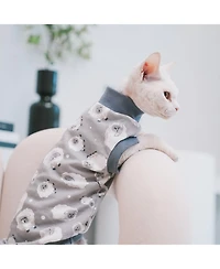 Aronkl Hairless Cat Cotton T-shirts Sleeveless Round Collar Pet Clothes for Sphynx Devon Rex Small Dogs