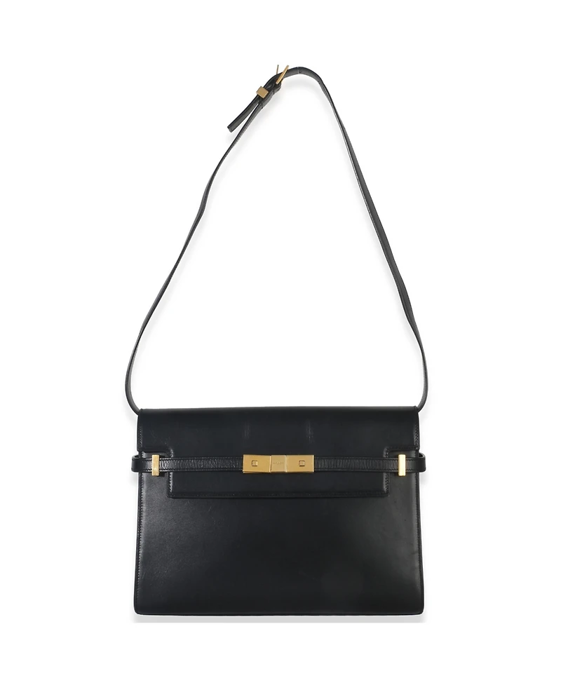 Pre-Owned Saint Laurent Black Calfskin Medium Manhattan Shoulder Bag
