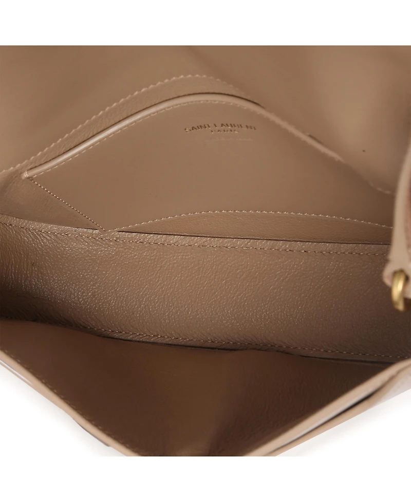 Pre-Owned Saint Laurent Beige Box Calfskin Mini Voltaire Shoulder Bag