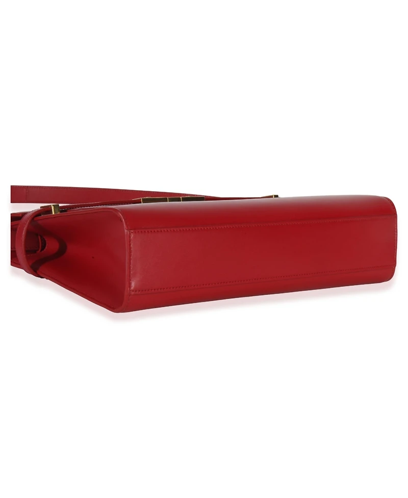 Pre-Owned Saint Laurent Red Calfskin Medium Manhattan Shoulder