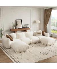 gaomon U-Shape Modular Sectional Sofa,126 Inch Cloud Couch with Chenille Fabric, Deep Seat Boneless Couch for Large Living Room, Family Space