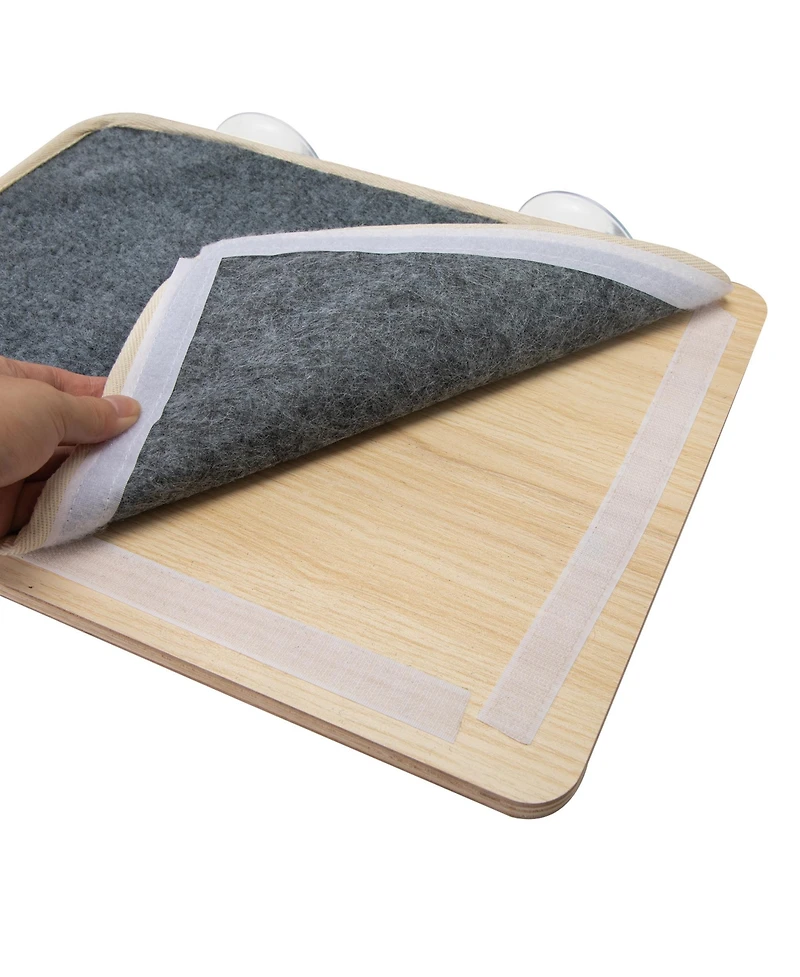 Zeus & Ruta Cat Window Perch with Strong Suction Cups Removable Felt Indoor Hammock Bed