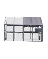 Zeus & Ruta Large Outdoor Cat House 110" Playpen with Platforms and Upgrade Waterproof Cover for Kittens