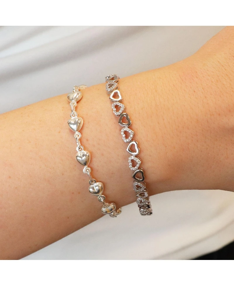The Lovery Sterling Silver Puffy Heart Bracelet