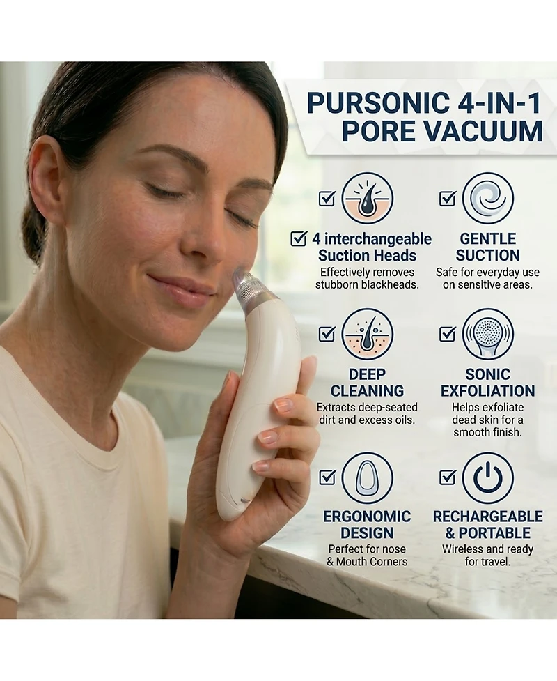 Pursonic The Ultimate Glow Duo Precision Dermaplaning and Sonic Pore Vacuum System