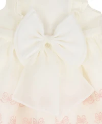Rare Editions Baby Girls' Bow Embroidered Dress with Diaper