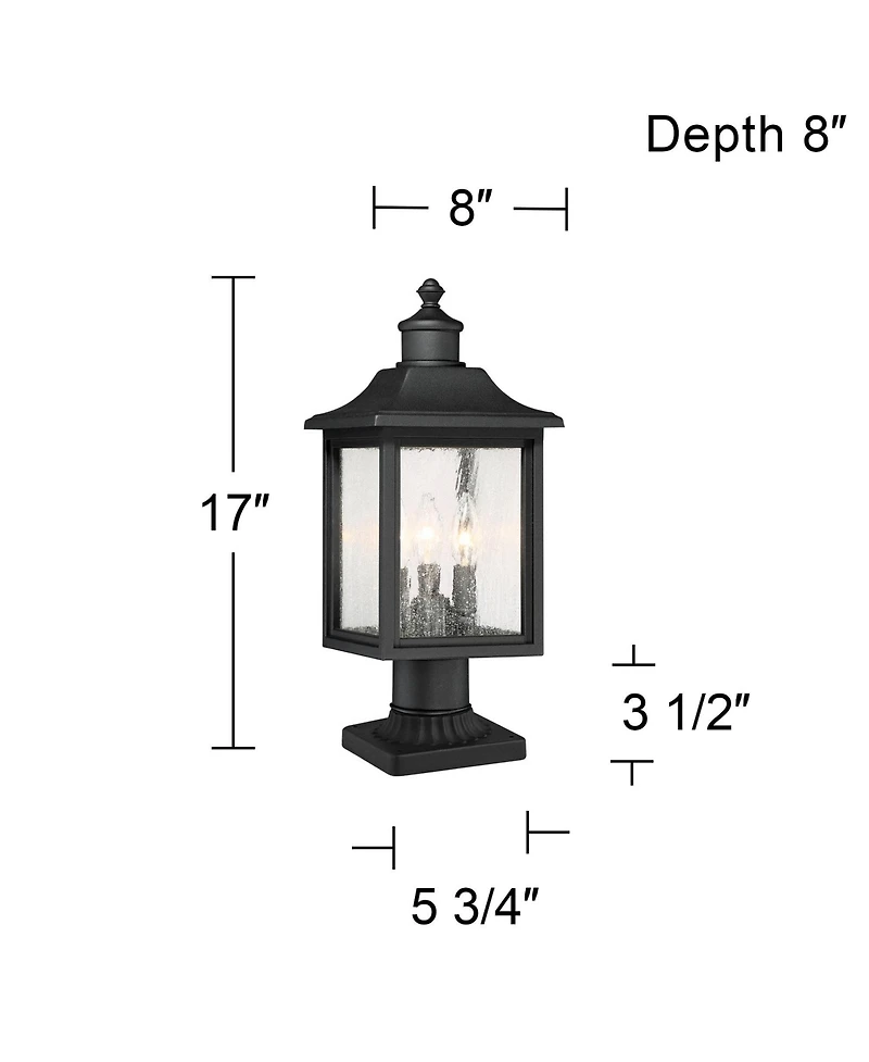 John Timberland Moray Bay High Mission Outdoor Post Light Fixture Pole Porch with Pier Mount Adapter 3-Light Glass Shade