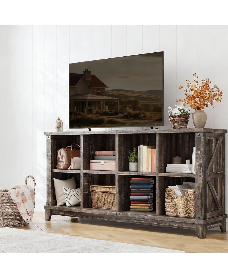 Yigii 8 Cube Storage Organizer - Farmhouse Modern Design for Home Office,Easy Assembly