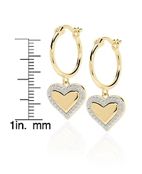 Macy's Diamond Accent 0.01 ct. t. w. Heart Drop Hoop Earrings