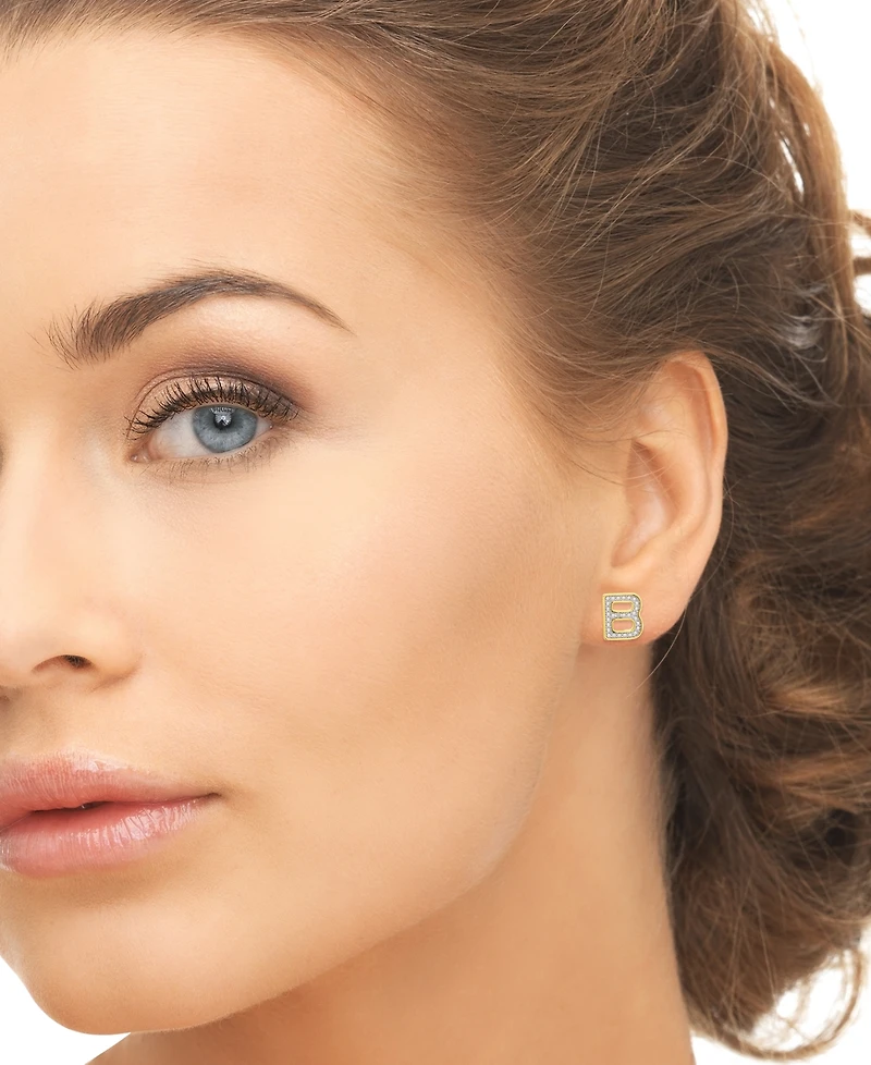 Macy's Diamond Accent 0.01 ct. t. w. Initial 'S' Stud Earrings