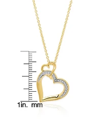 Macy's Diamond Accent 0.005 ct. t. w. Double Heart Pendant, 18'' Necklace