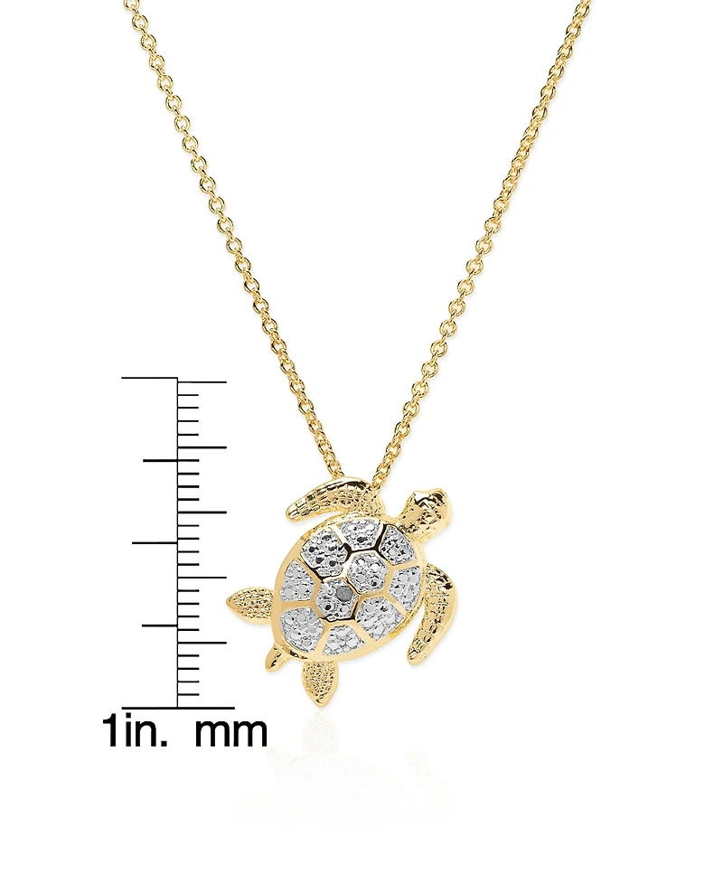 Macy's Diamond Accent 0.005 ct. t. w. Turtle Pendant, 18'' Necklace