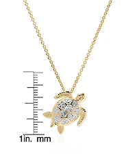 Macy's Diamond Accent 0.005 ct. t. w. Turtle Pendant, 18'' Necklace