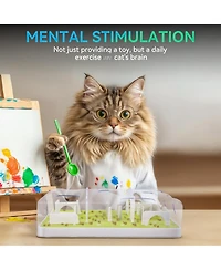 Aronkl Interactive Cat Puzzle Feeder Slow Feed Maze Multiple Difficulty Levels Mental Stimulation Detachable Non Slip