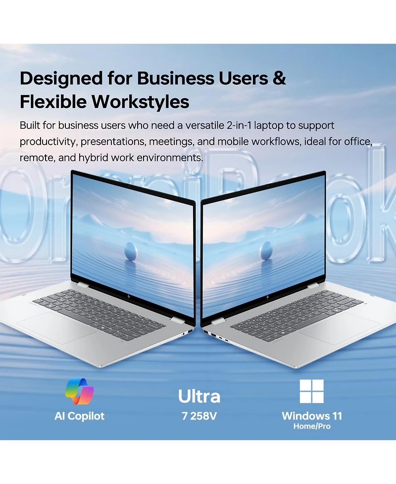 Hp OmniBook 7 16" 2-in-1 Laptop Intel Core Ultra 7 32GB Ram Intel Arc 140V 2TB Ssd Storage Windows 11 Pro 60Hz.