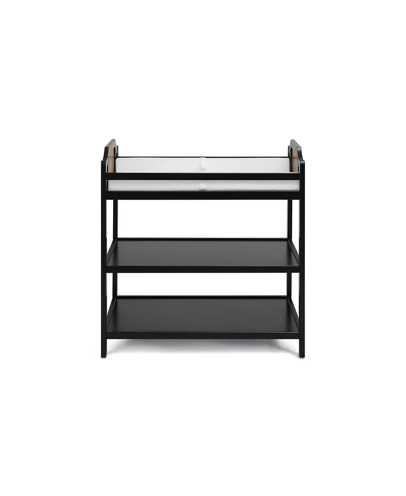 flynama Modern Changing Table Brownstone Finish with Two Shelves and 4 Side Safety Rails for Nursery