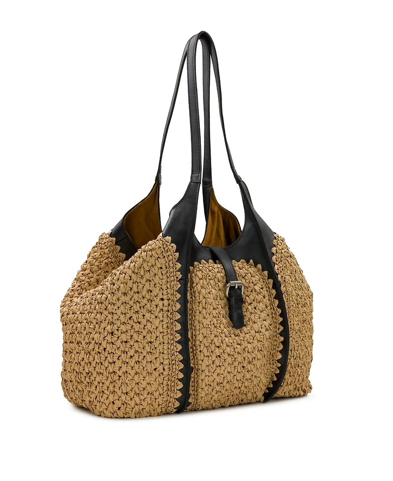 Patricia Nash Santorini Medium Woven Straw Satchel