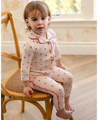 MeMoi Little Girls 2 Piece "Plant Your Dreams & Grow Happy" Pointelle Lounge Set